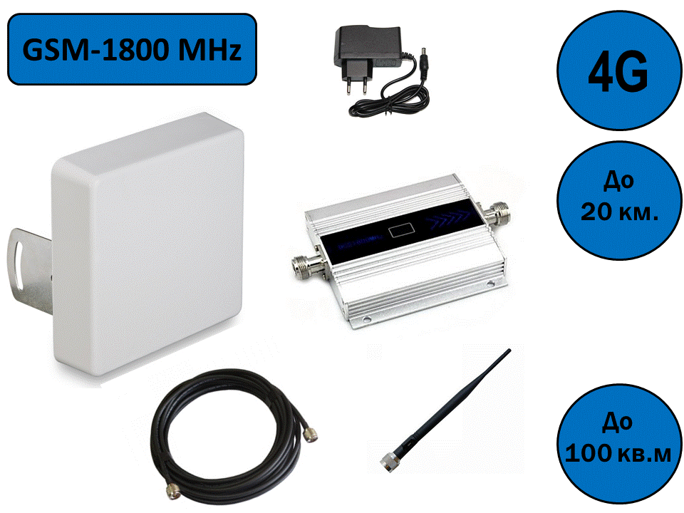 Усилитель сигнала сотовой связи "LEDVENS-1800" с панельной антенной ...